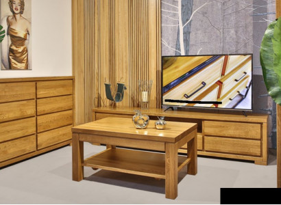 Wohnzimmer Holz Möbel Set Massive Kommode Sideboard Couchtisch rtv 3tlg. Set Neu
